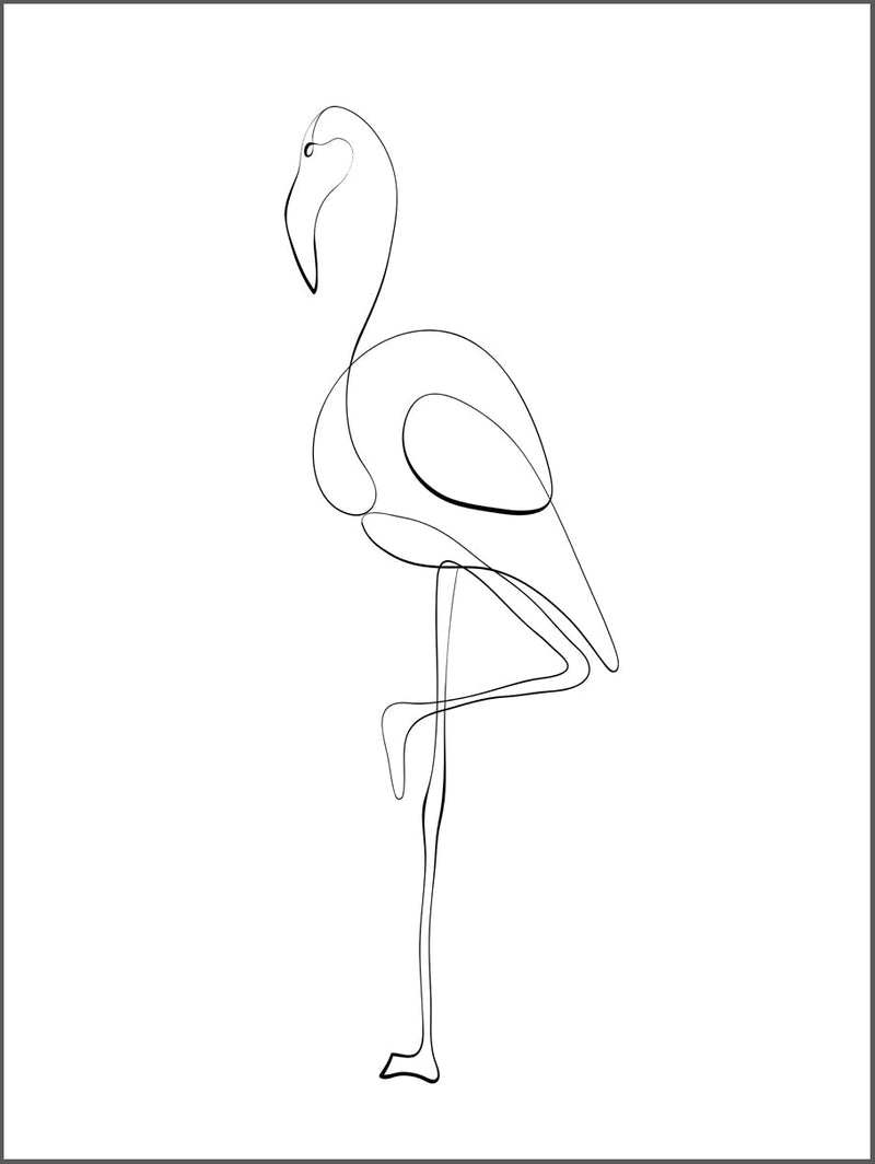 Flamingo Drawing Poster